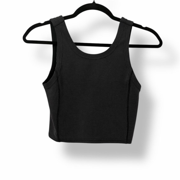 Lululemon Softstreme Ribbed Cropped Tank Top Black - Picture 3 of 6